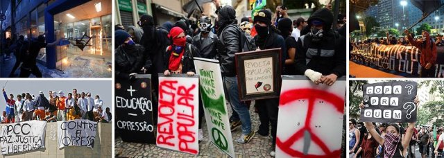 Os "black blocs", na foto do jornal digital 247. 