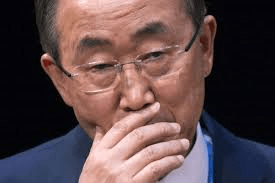 A cara de perplexidade do secretário-geral da ONU. 