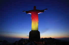 A imagem do Cristo Redentor com as cores da Alemanha, mostrada em todo o mundo pelas câmeras da Fifa. 